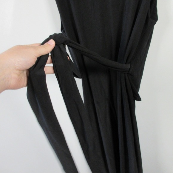 Norma Kamali Sleeveless Wrap Dress XL Black Twist Front Stretch Designer 520 - Picture 11 of 12